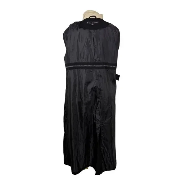 Fleet Street Womens Black Polyester Hooded Trench Coat Button Closure Size 10